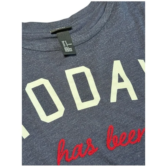 H&M “Today Has Been Cancelled” Graphic Tee – Navy – Size M - Picture 6 of 7